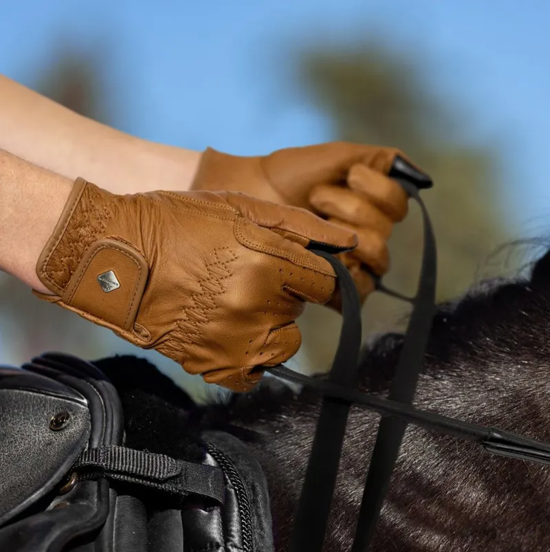 LeMieux Classic Leather Riding Gloves - Tan-1