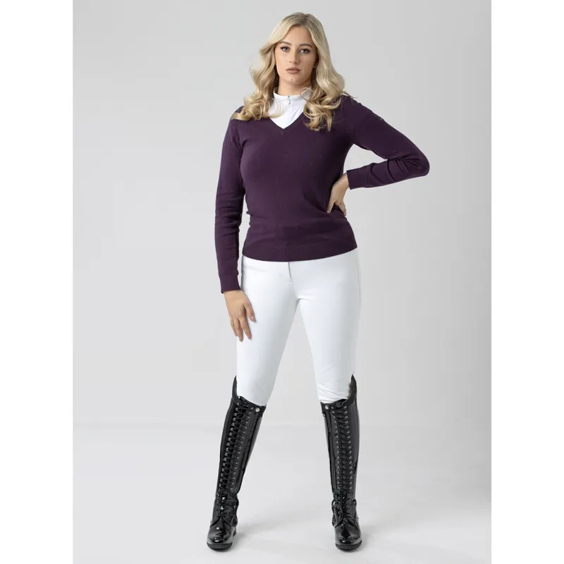 LeMieux Drytex Waterproof Knee Grip Ladies Competition Breeches - White-2