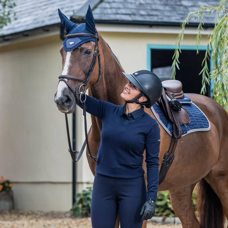 LeMieux Elite V-Neck Ladies Jumper - Navy-3