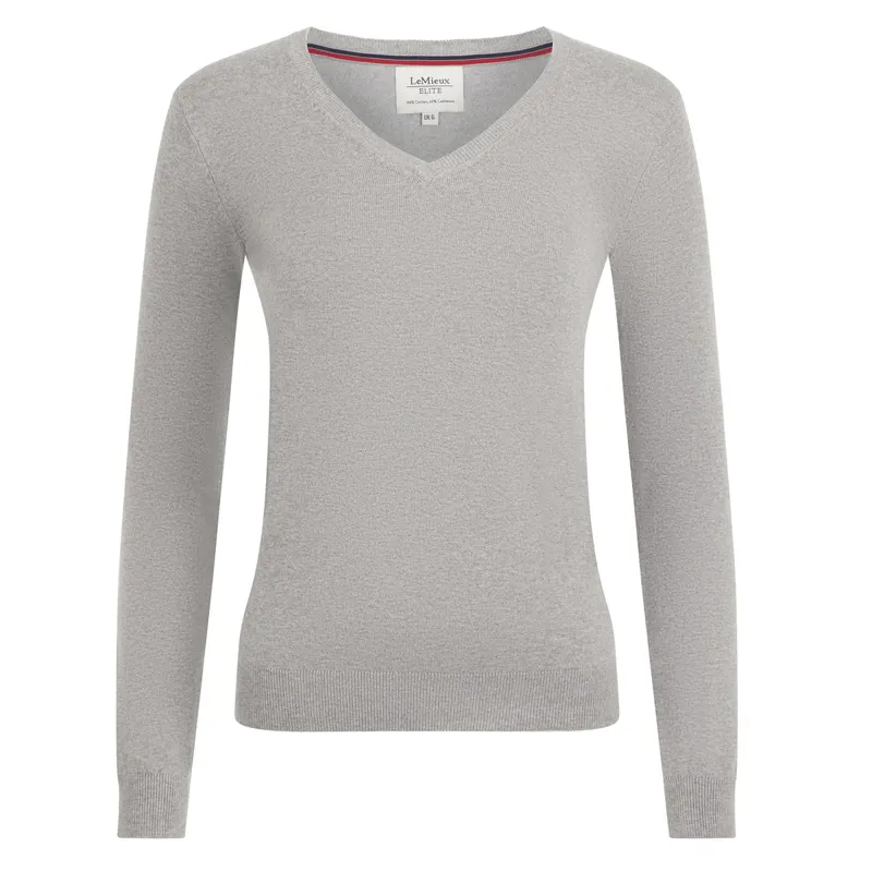 LeMieux Elite V-Neck Ladies Jumper - Grey-1