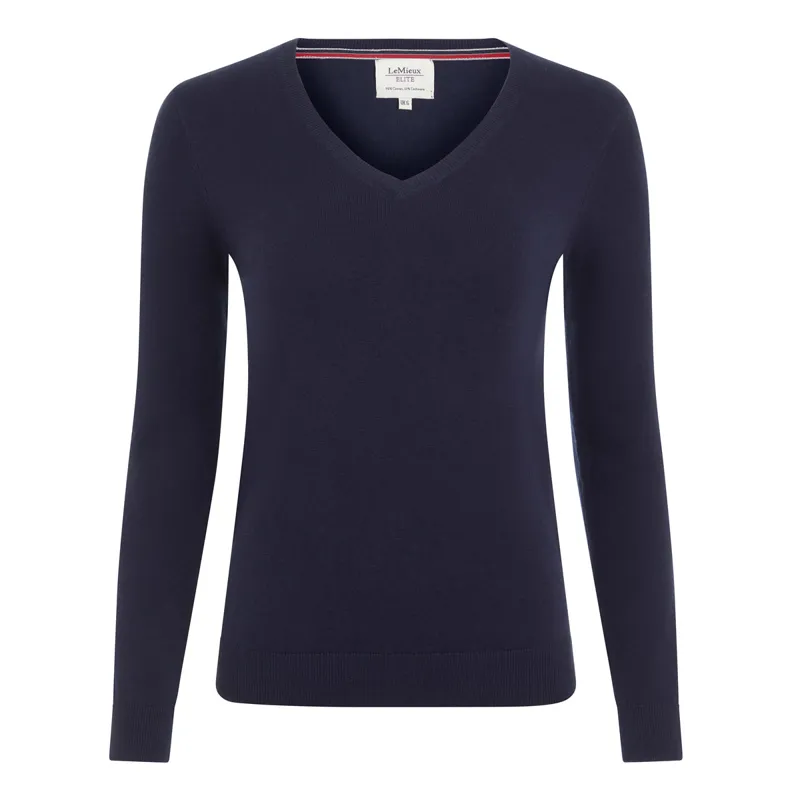 LeMieux Elite V-Neck Ladies Jumper - Navy-1