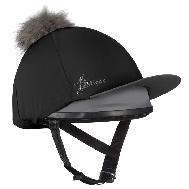 LeMieux Pom Hat Silk - Black/Grey