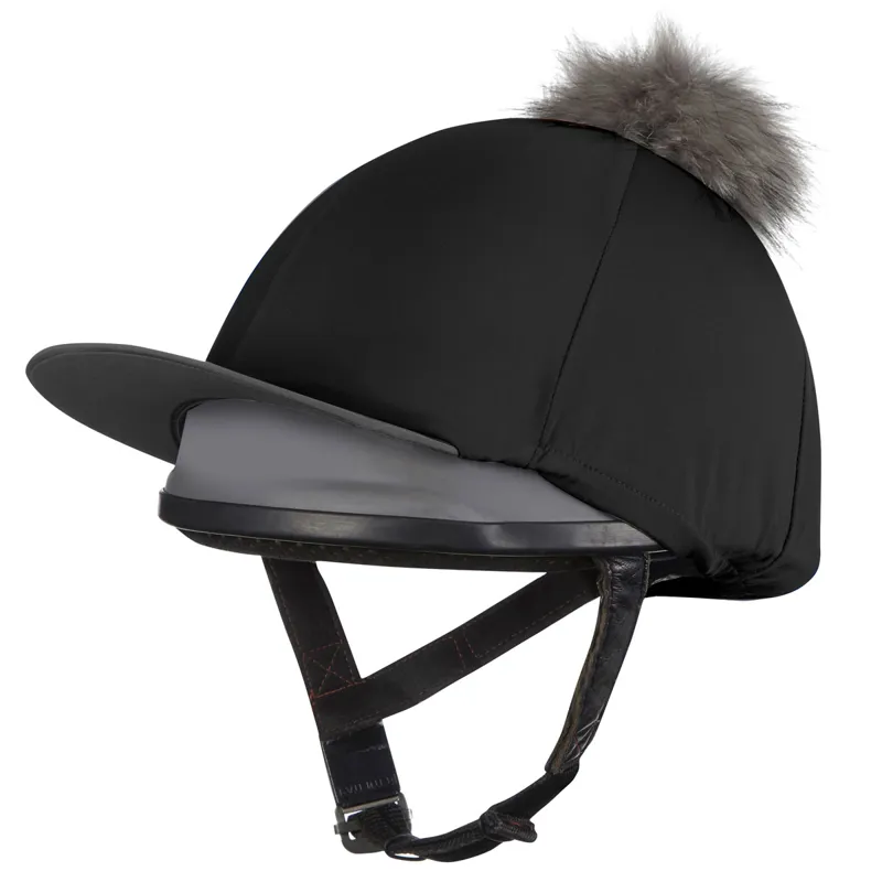 LeMieux Pom Hat Silk - Black/Grey-1