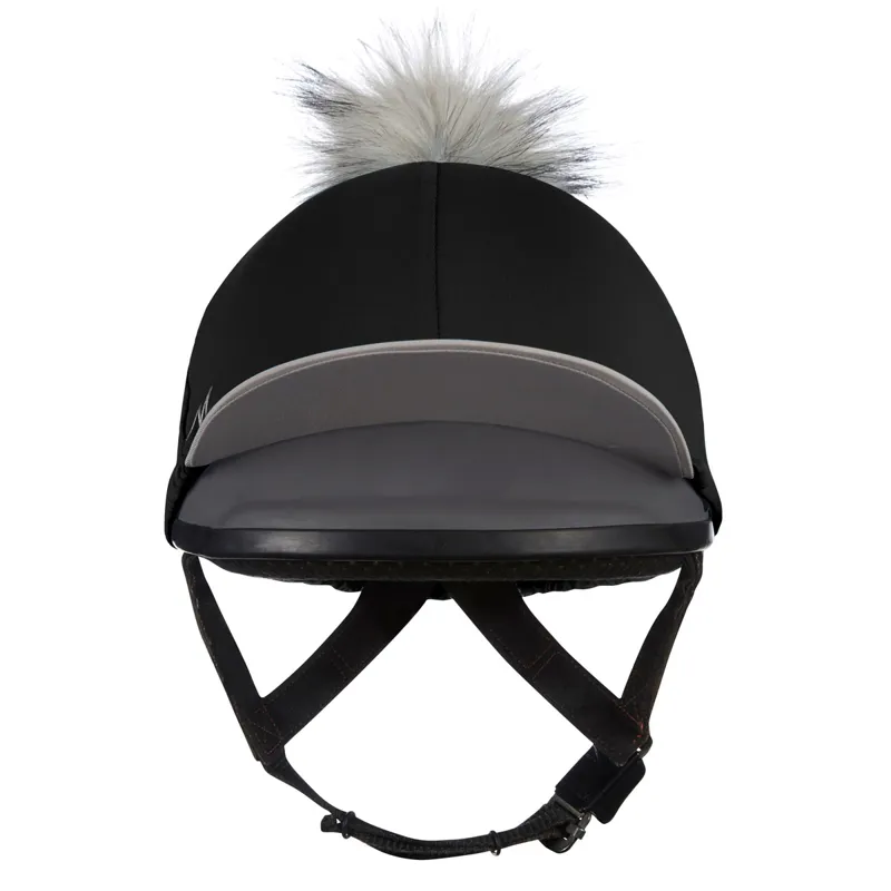 LeMieux Pom Hat Silk - Black/Grey-2