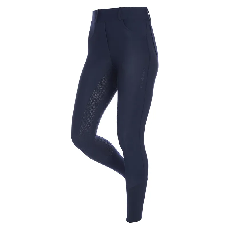LeMieux Demi Pull On Full Grip Ladies Bregging Riding Tights - Navy