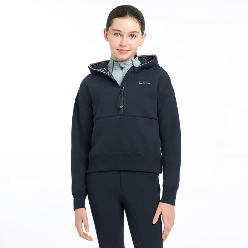 LeMieux Young Rider Hettie Quarter Zip Junior Hoodie - Navy-3