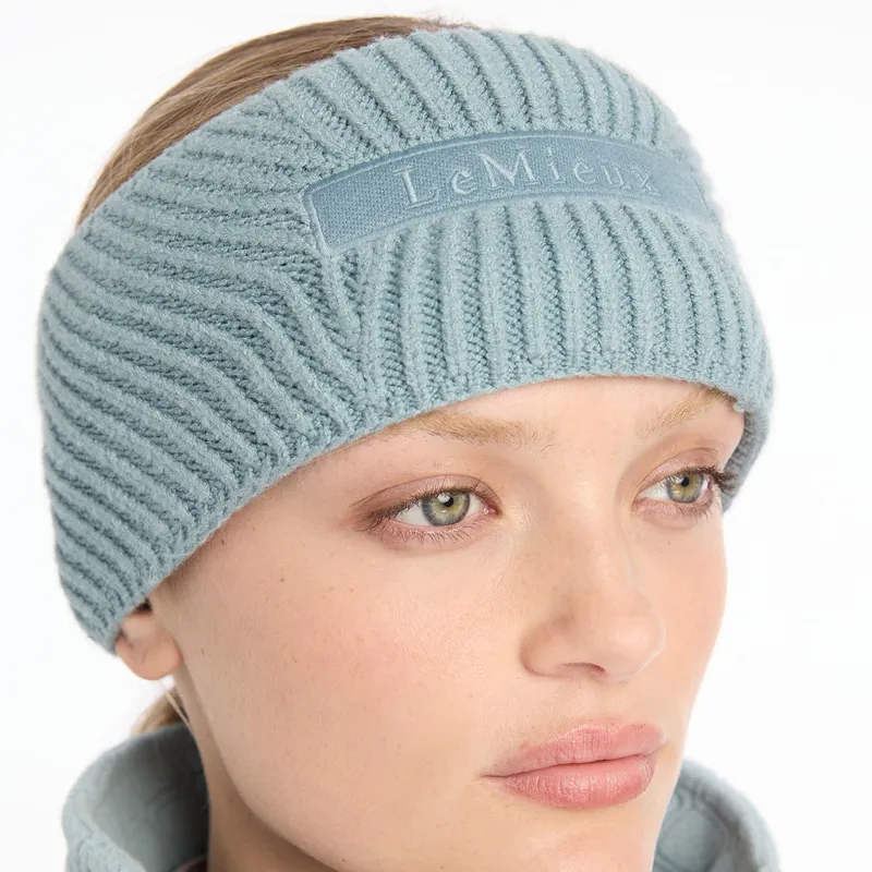 LeMieux Clara Cable Knit Headband - Glacier-4