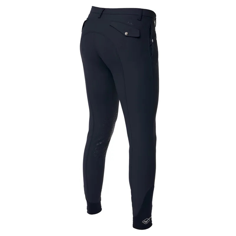 LeMieux Elite Classic Pleated Knee Grip Mens Breeches - Navy-2