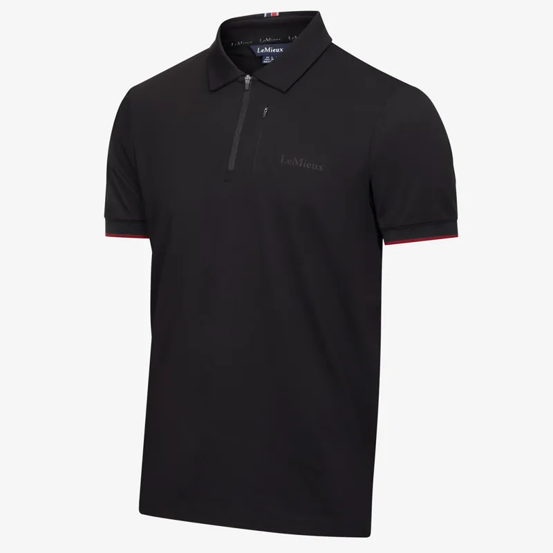 LeMieux Elite Mens Zip Polo Shirt - Black-3