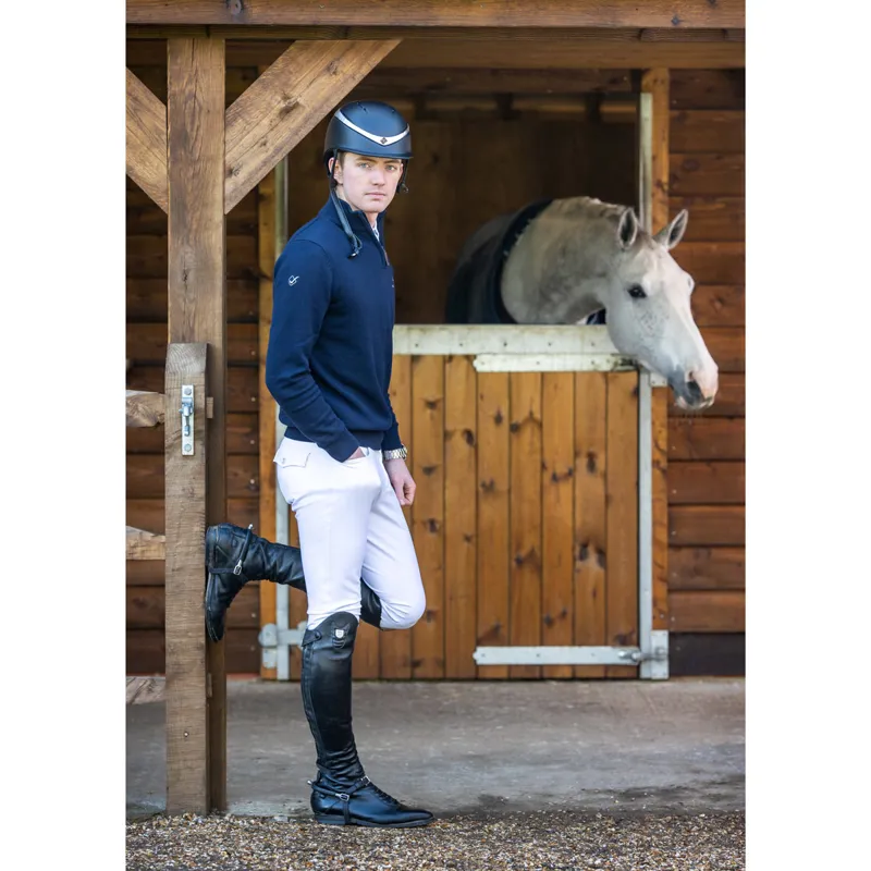 LeMieux Monsieur Knee Grip Mens Competition Breeches - White-2