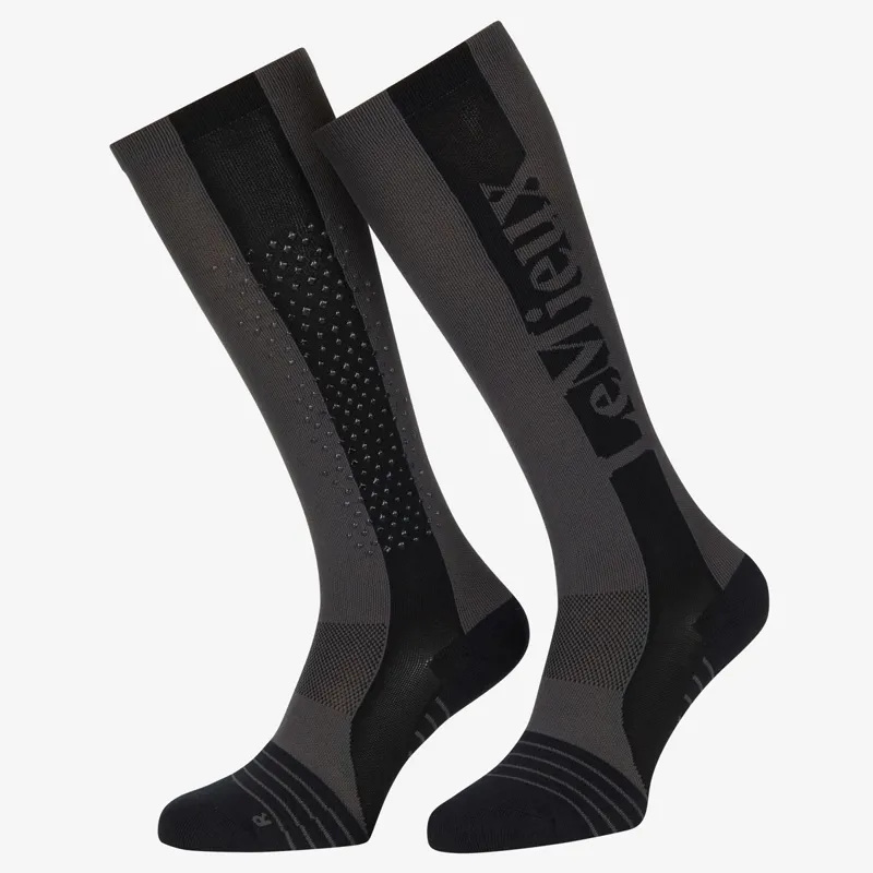 LeMieux Silicone Performance Junior Tall Riding Socks - Graphite