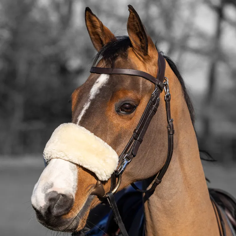 LeMieux Simuwool Noseband Cover - Natural-1