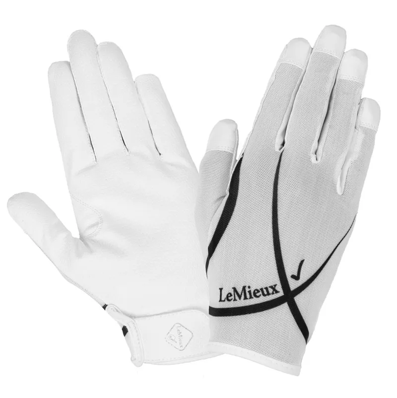 LeMieux Soleil Mesh Riding Gloves - White