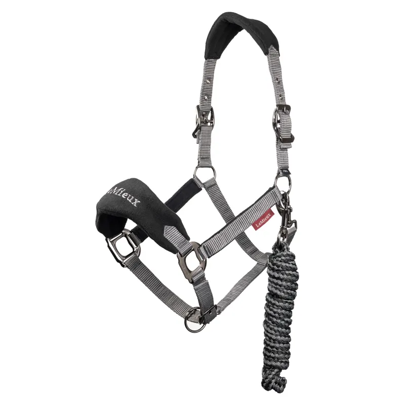 LeMieux Vogue Headcollar and Lead Rope Set - Black/Grey