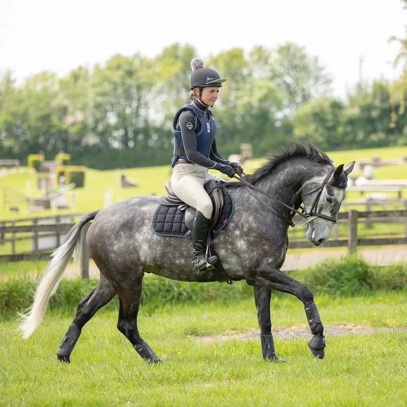 LeMieux Pom Hat Silk - Black/Grey-6