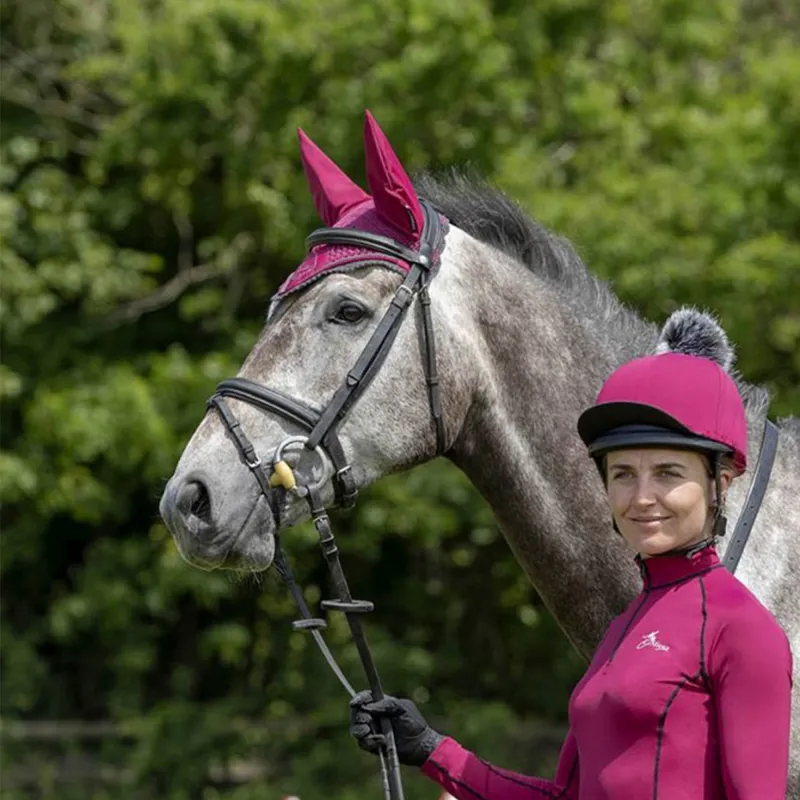 LeMieux Classic Fly Hood - Mulberry/Grey-1