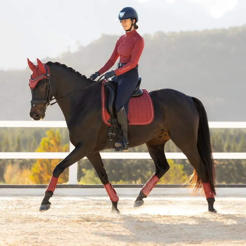 LeMieux Suede Dressage Saddlecloth - Russet-2