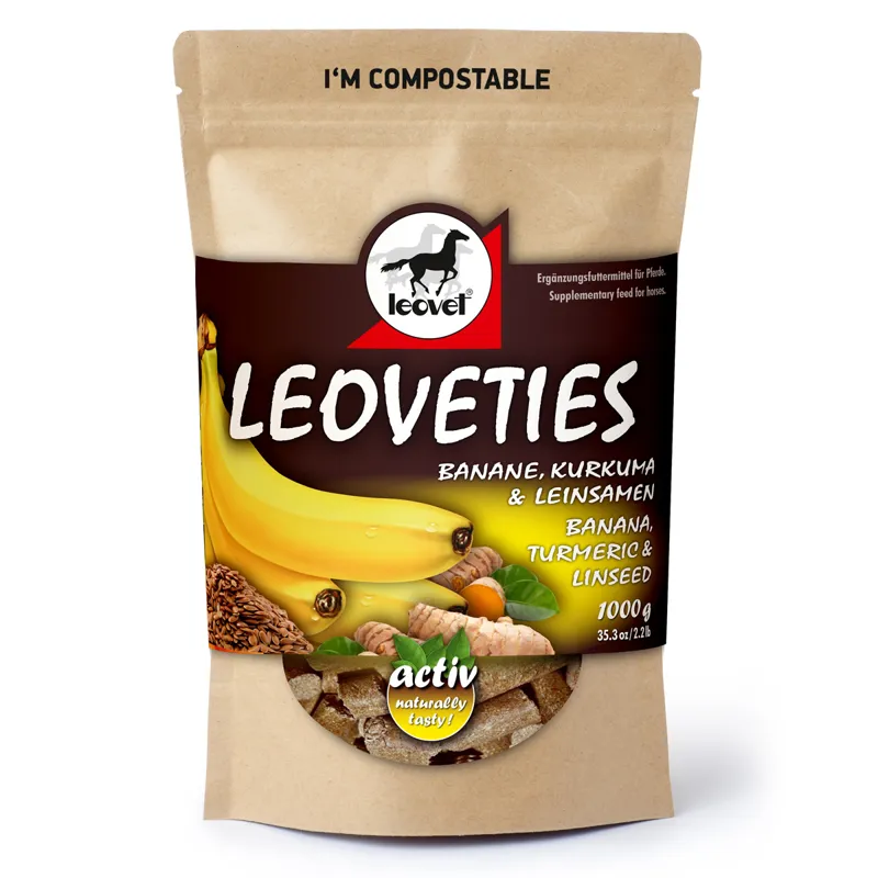 Leovet Leoveties Banana Turmeric and Linseed Horse Treats - 1kg