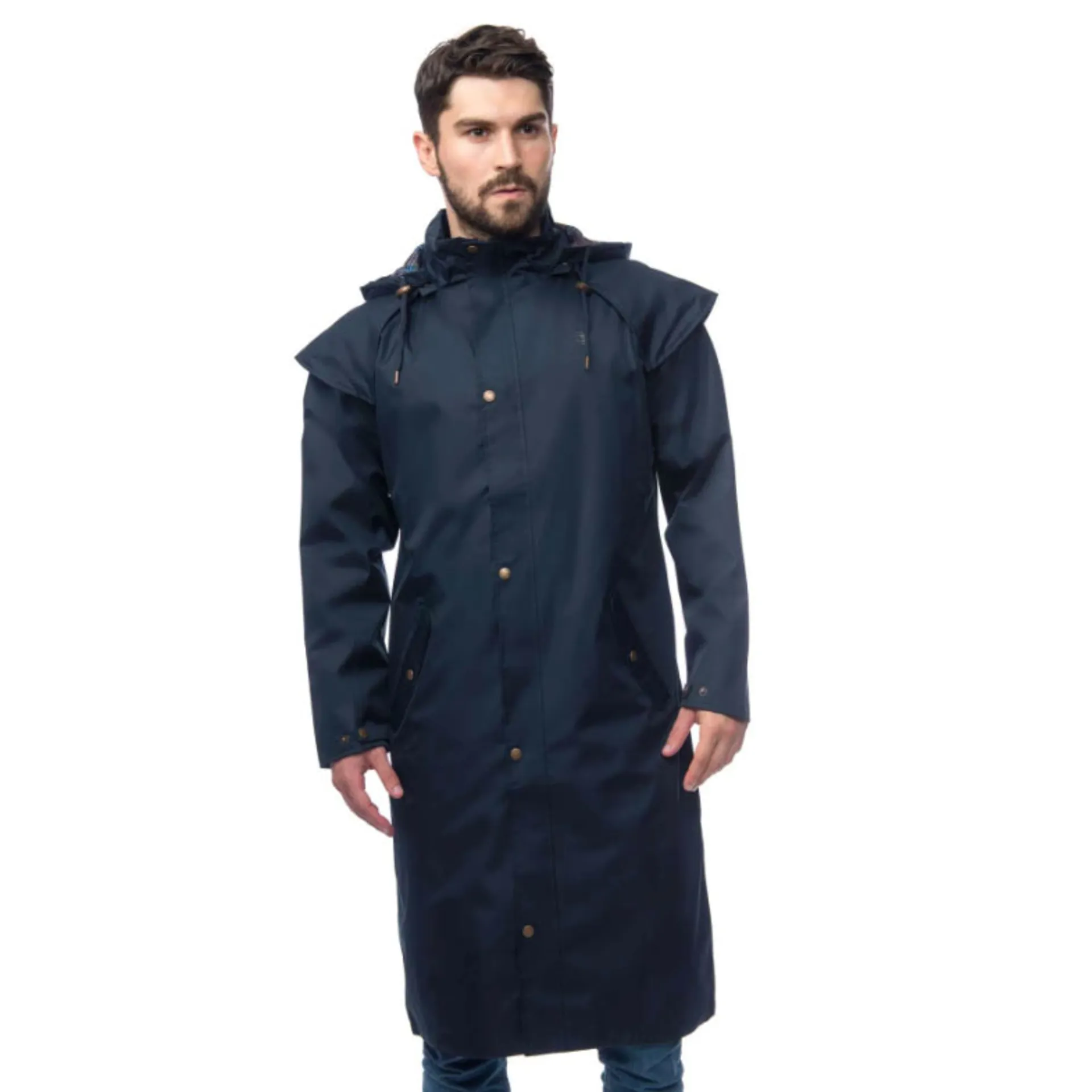 Lighthouse Stockman Mens Full Length Waterproof Jacket Navy