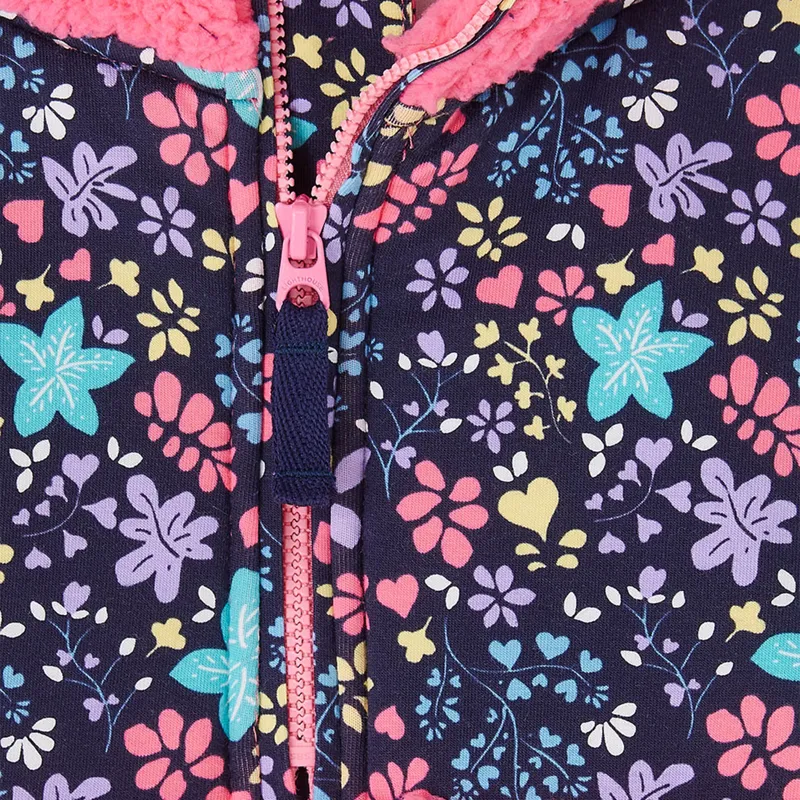 Lighthouse Cassie Junior Girls Fleece Jumper - Pink/Floral Print-5
