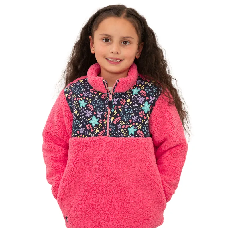 Lighthouse Cassie Junior Girls Fleece Jumper - Pink/Floral Print-1