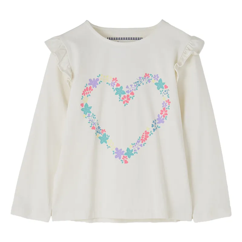 Lighthouse Causeway Junior Girls Long Sleeve Tee - Floral Heart-3