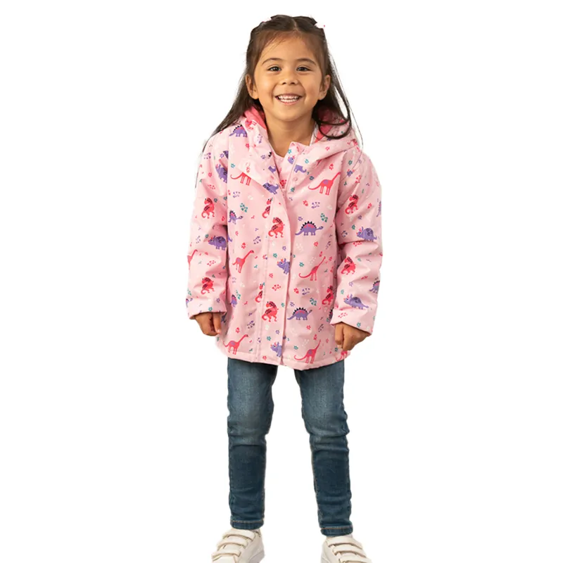 Lighthouse Freya Junior Girls Waterproof Jacket - Dino Dance Print-2