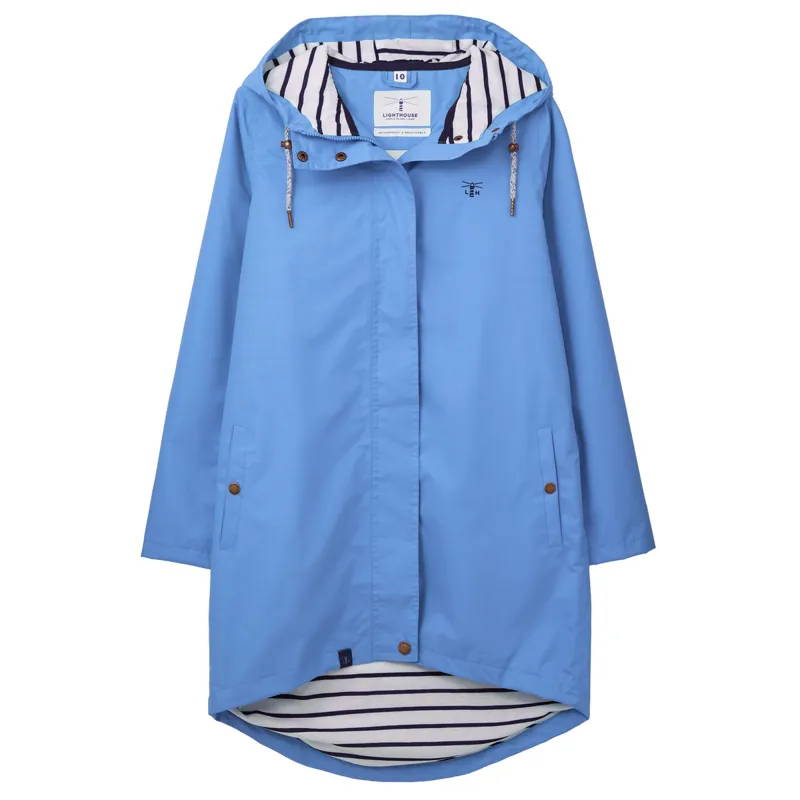 Lighthouse Beachcomber Ladies Long Waterproof Jacket - Marine Blue
