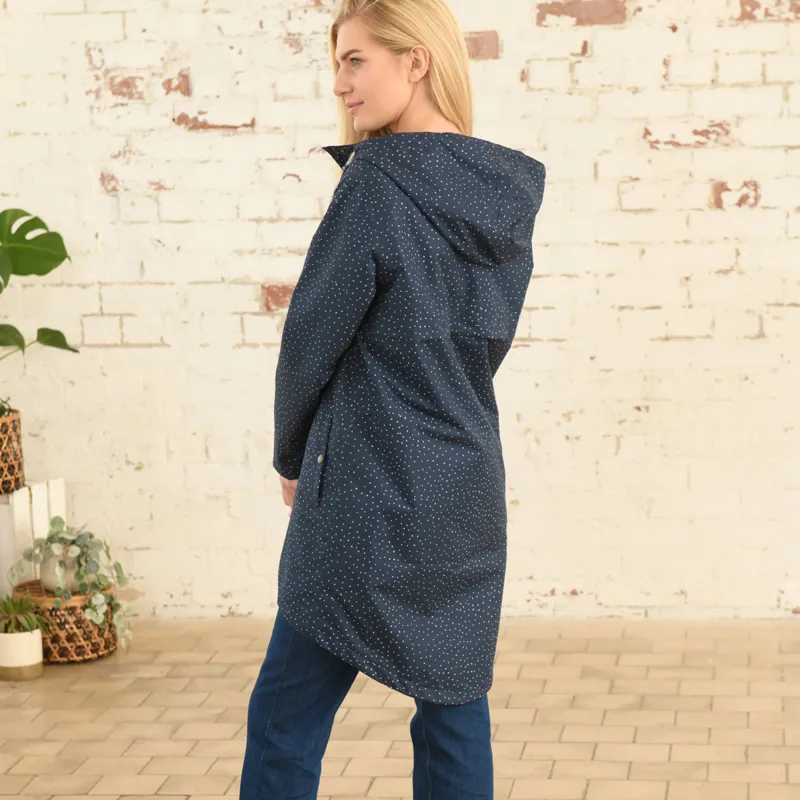 Lighthouse Beachcomber Ladies Long Waterproof Jacket - Navy Dot-6