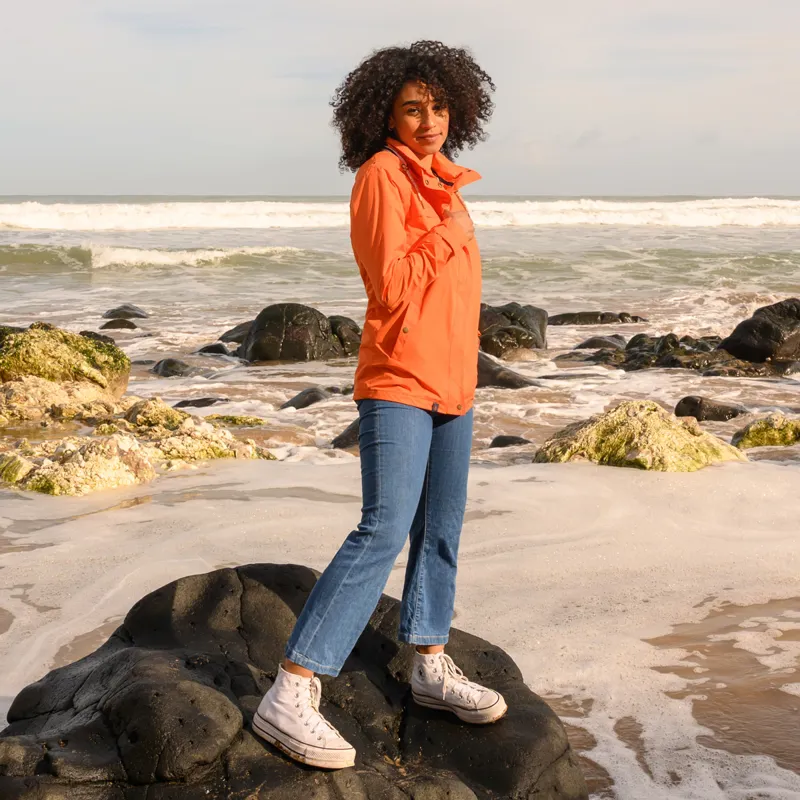 Lighthouse Beachcomber Ladies Waterproof Jacket - Orange-4