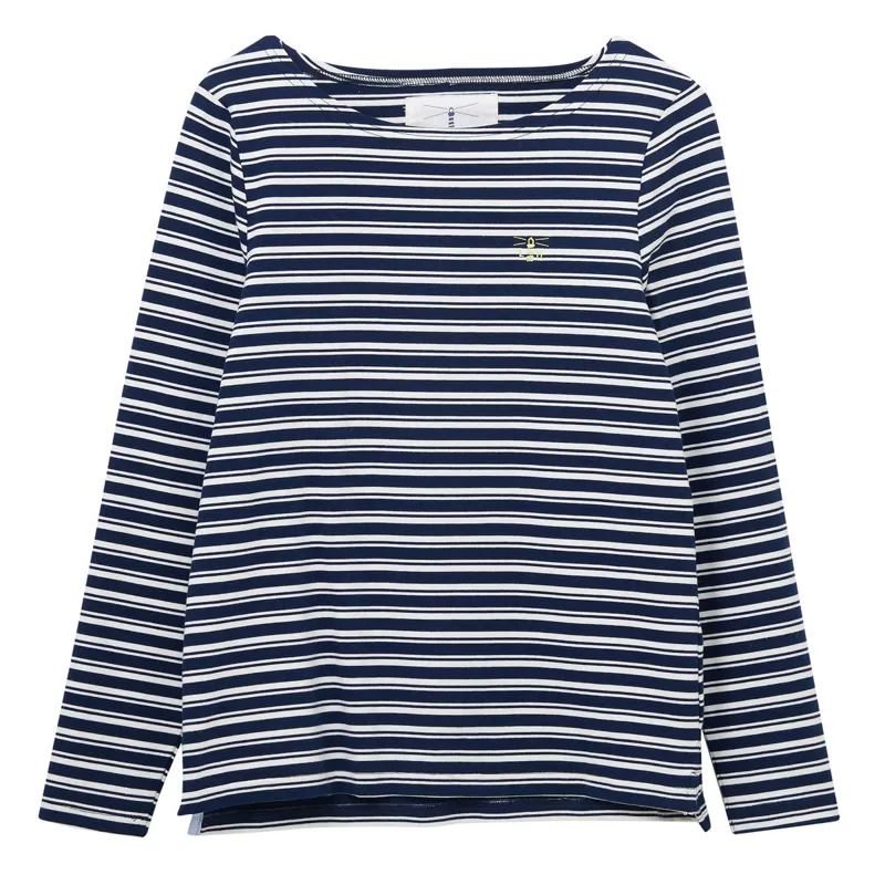 Lighthouse Causeway Long Sleeve Ladies Top - Navy Stripe-1