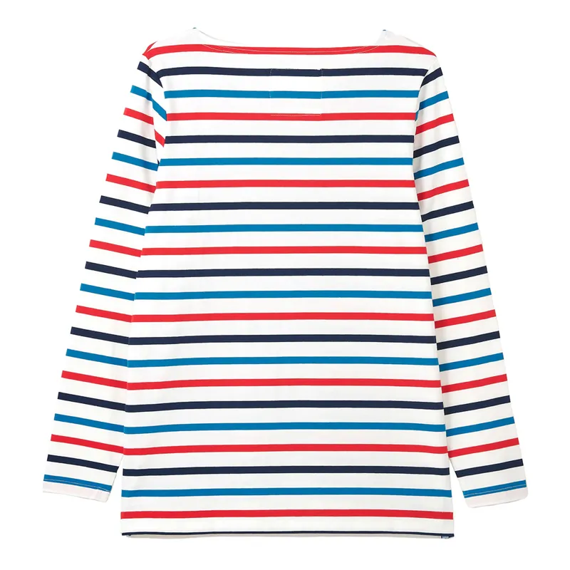 Lighthouse Causeway Long Sleeve Ladies Top - Rhubarb/Teal Stripe-1