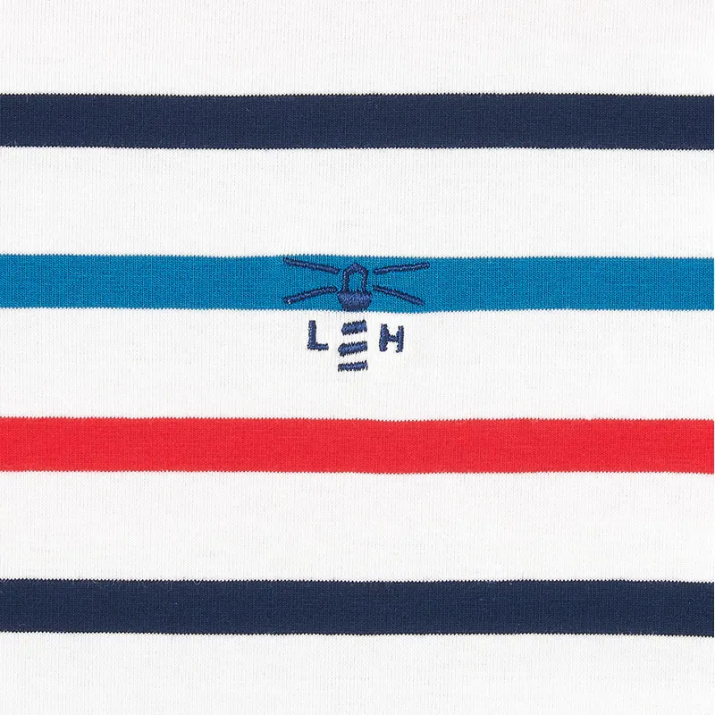 Lighthouse Causeway Long Sleeve Ladies Top - Rhubarb/Teal Stripe-2