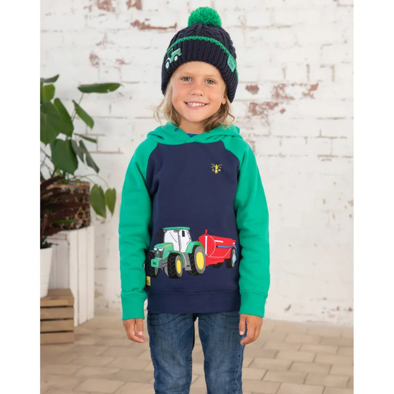Lighthouse Jack Junior Boys Hoodie - Green/Tractor Print-3