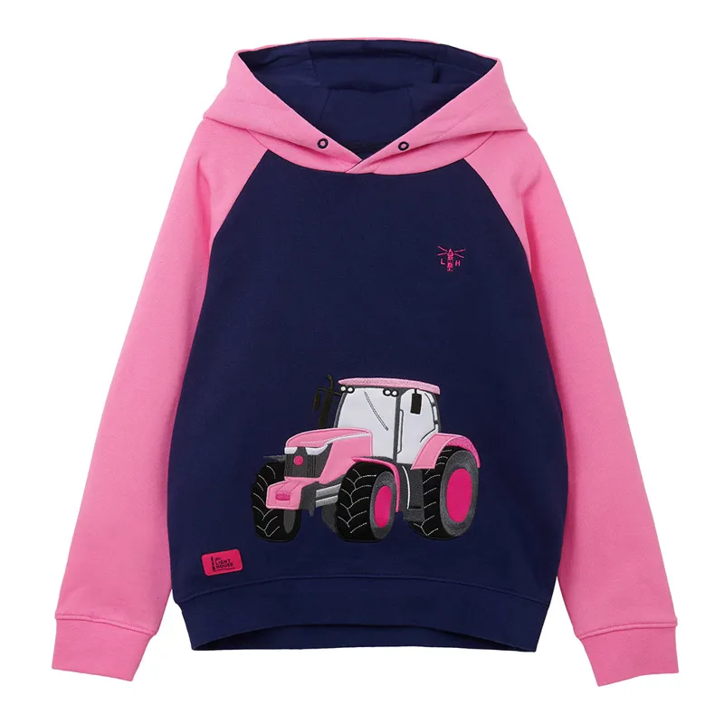 Lighthouse Jill Junior Girls Hoodie - Sweet Pea/Tractor Print