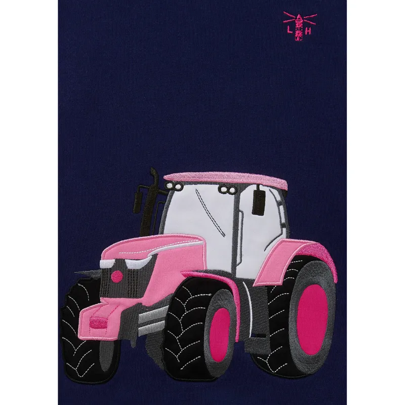 Lighthouse Jill Junior Girls Hoodie - Sweet Pea/Tractor Print-2