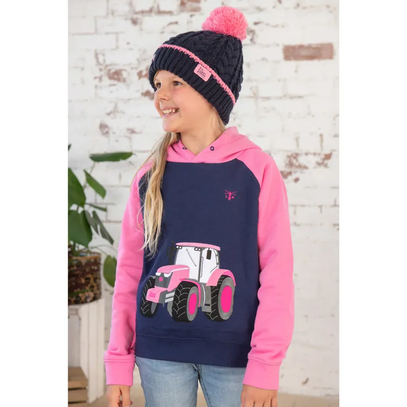 Lighthouse Jill Junior Girls Hoodie - Sweet Pea/Tractor Print-4
