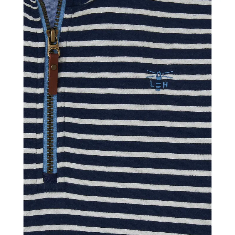 Lighthouse Shore Ladies 1/4 Zip Sweater - Midnight Stripe-2