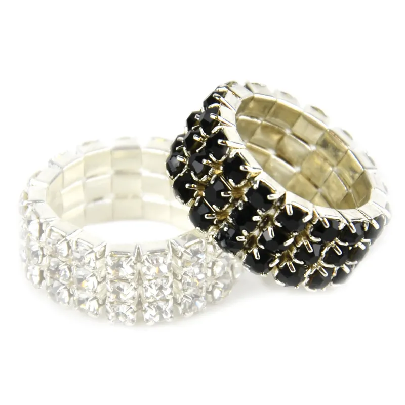 Lincoln Diamante Plaiting Bands 20 Pack - Black