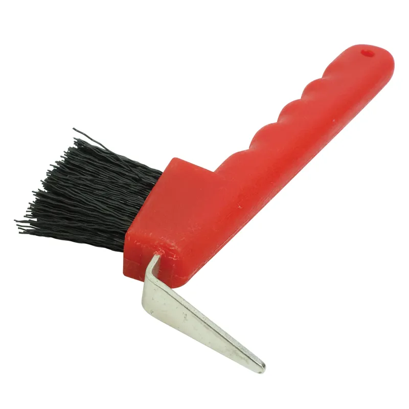 Lincoln Hoof Pick with Brush - Red