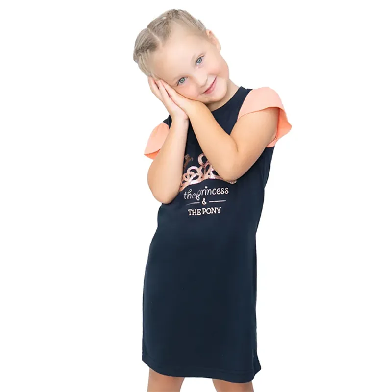 Little Rider Princess and the Pony Junior Nighty - Navy/Peach-1