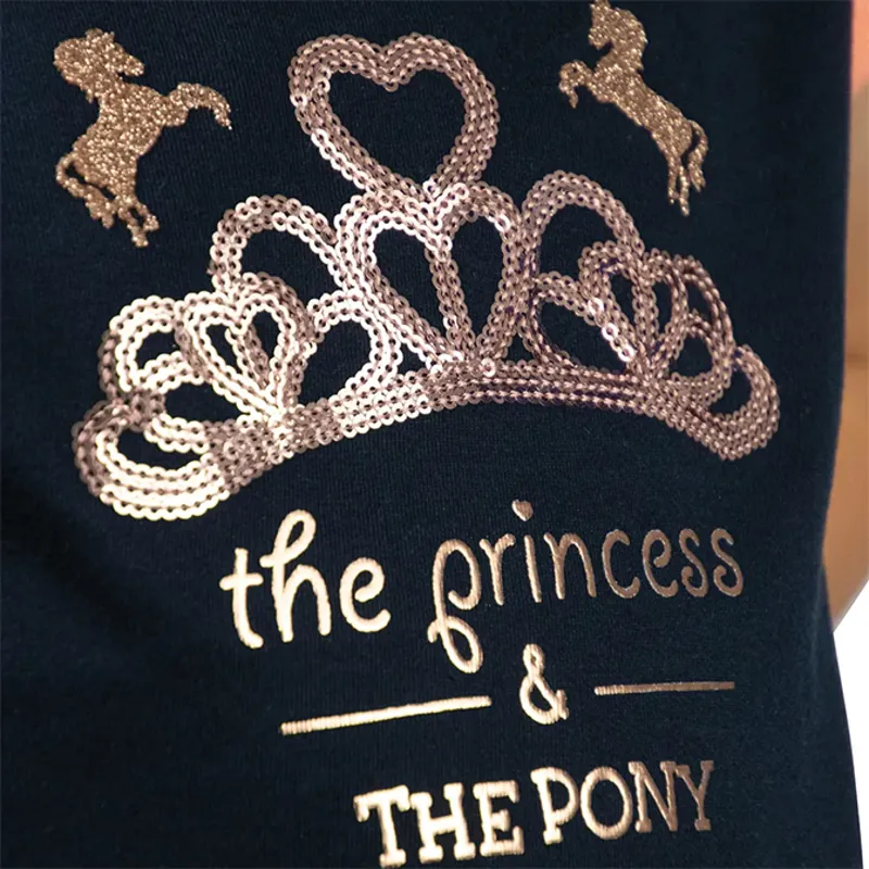 Little Rider Princess and the Pony Junior T-Shirt - Navy/Peach-2