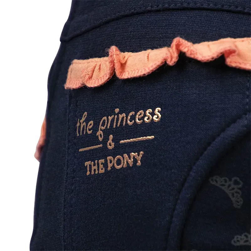 Little Rider Princess and the Pony Pull On Jodhpurs - Navy/Peach-2