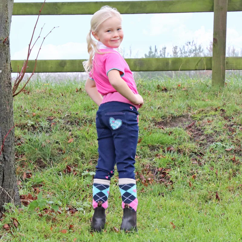 Little Rider I Love My Pony Junior Pull On Jodhpurs - Blue-2