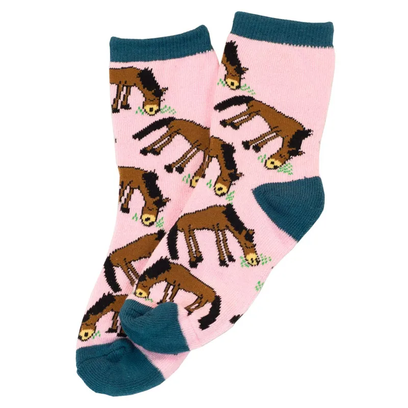 Lazy One Pasture Bedtime Childrens Socks - Pink
