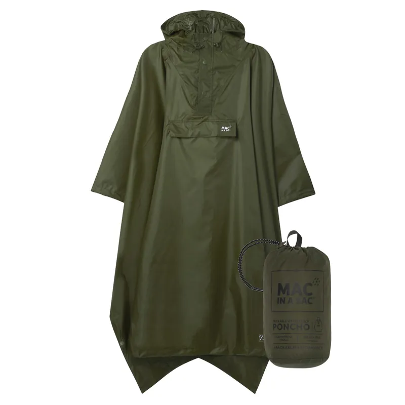 Mac In A Sac Origin 2 Unisex Packable Waterproof Poncho Cape - Khaki
