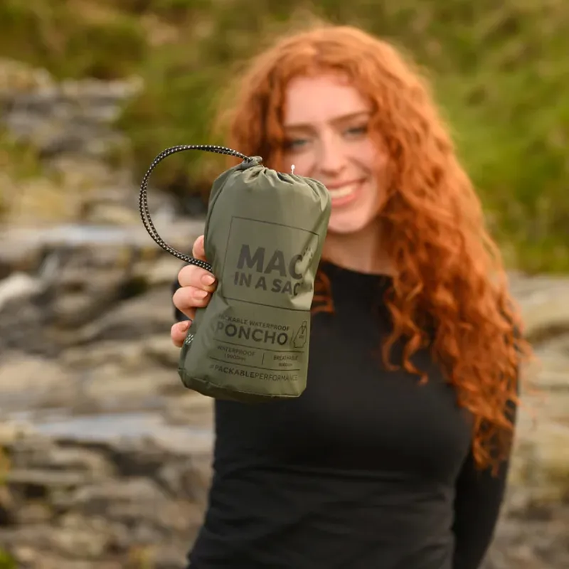 Mac In A Sac Origin 2 Unisex Packable Waterproof Poncho Cape - Khaki-2