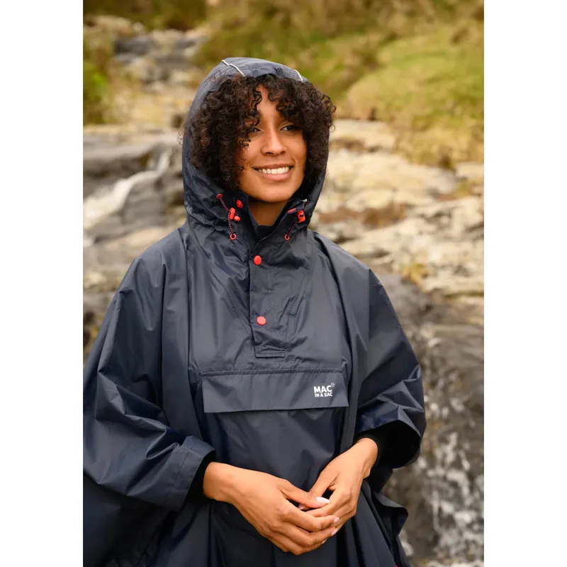Mac In A Sac Origin 2 Unisex Packable Waterproof Poncho Cape - Navy-4