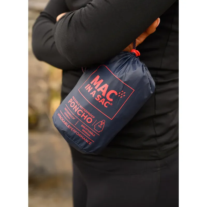 Mac In A Sac Origin 2 Unisex Packable Waterproof Poncho Cape - Navy-2
