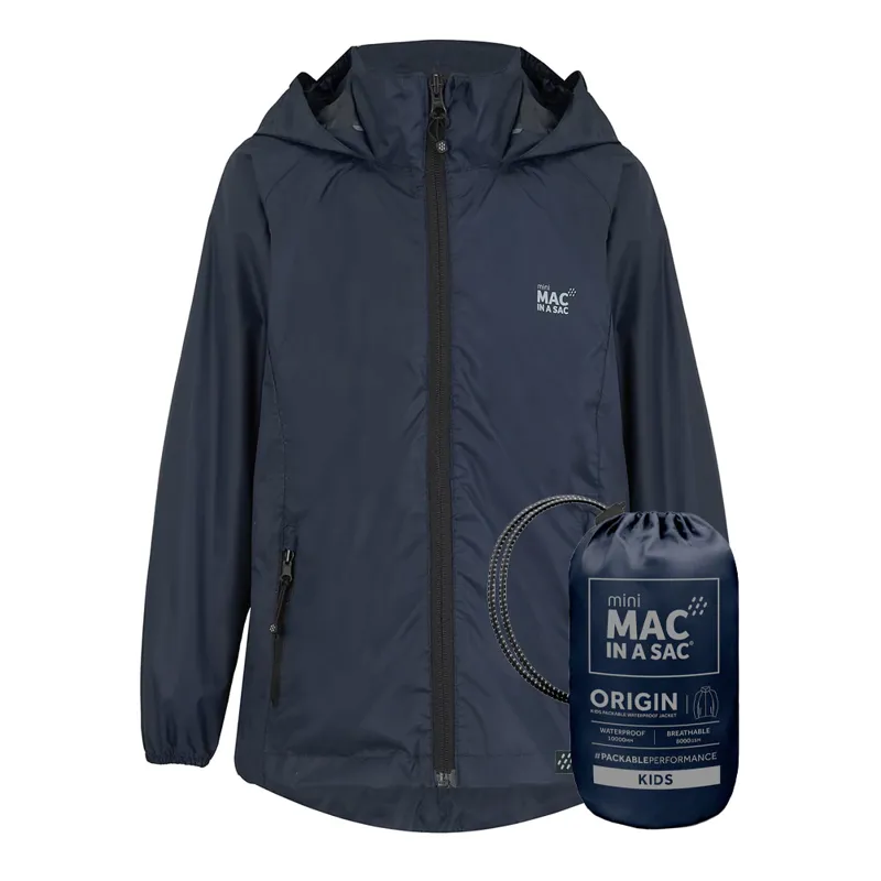 Mac In A Sac Mini Origin Waterproof Junior Jacket - Navy